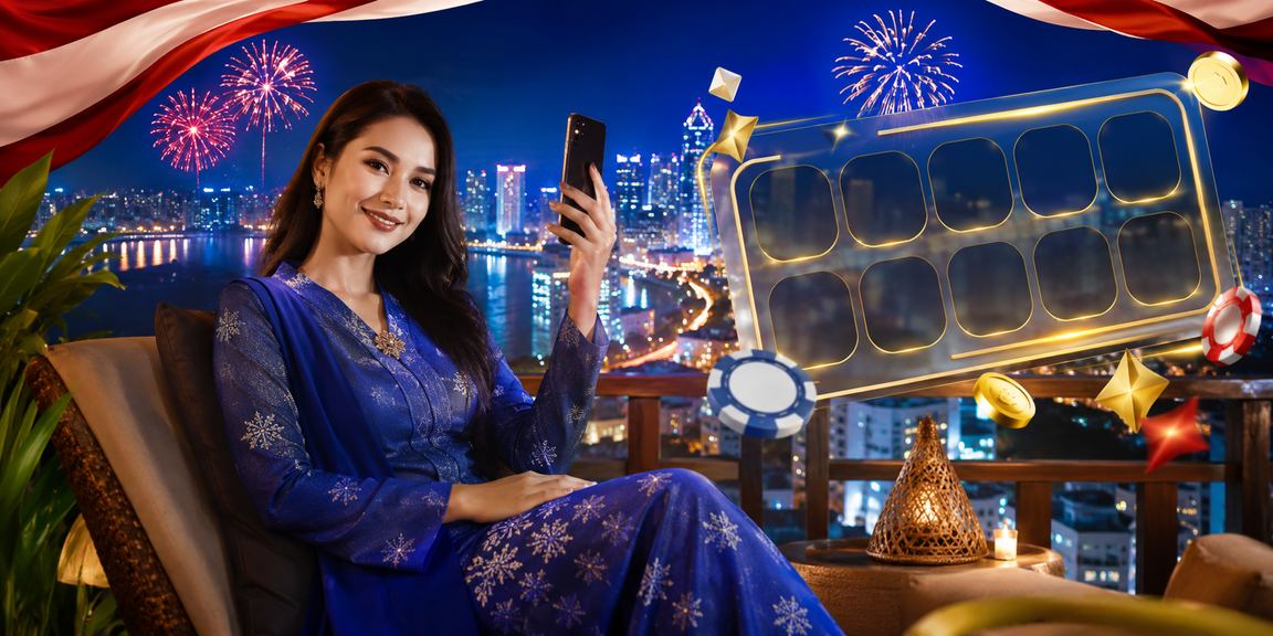Wanita berbaju kurung bermain kasino mudah alih di Penang